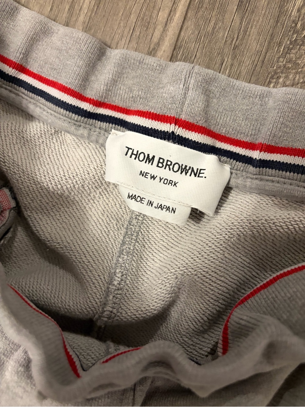 Thom Browne Grey Jogger Sweatpants with White Stripe Detail image 3